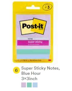 Contoh Alat Perlengkapan Kantor merk 3M Post-it , Gambar Produk 3M Post-it 3321-3SSJPBLU Super Sticky Note Blue Hour 76x76mm 135 Sheets harga 22100 di Toko Peralatan Sekolah Murah