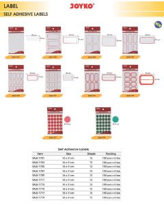 Toko Atk Grosir Bina Mandiri Stationery Jual Stiker Kotak segi Panjang / Bulat Kecil Besar Joyko Self Adhesive Labels