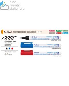 Gambar peralatan sekolah Artline 770 Freezer Bag Permanent Marker Spidol Putih Bullet Style dan aneka katalog Artline grosir
