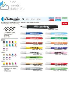Contoh peralatan kantor Artline EDF-1 Spidol Supreme Decorite Bullet Nib Marker Spidol Seni Karya Dekorasi Bullet Style dan gambarnya