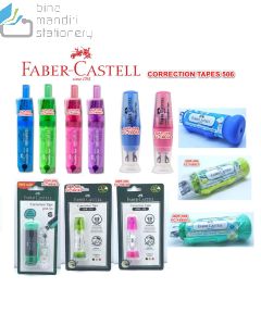 Contoh Tipex kertas pita koreksi Faber-Castell Correction Tape QAR 506 Barrel Fancy Pink (169628) merek Faber Castell