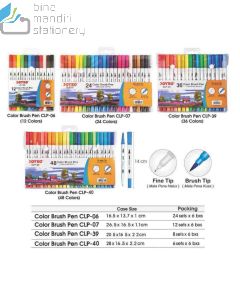 Jual Pena Kuas Berwarna Seni menggambar dan Melukis Joyko Color Brush Pen CLP-06 (12 Color) termurah harga grosir Jakarta