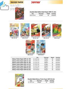 Kertas Print Foto Mengkilat Joyko Glossy Photo Paper GSP-A4-230