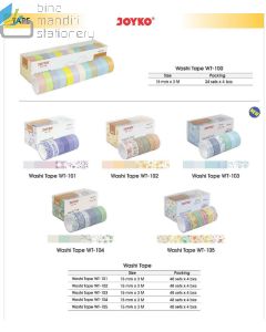 Contoh Joyko Washi Tape WT-102 (15mm x 3M) Selotip Kertas Warna Motif merek Joyko